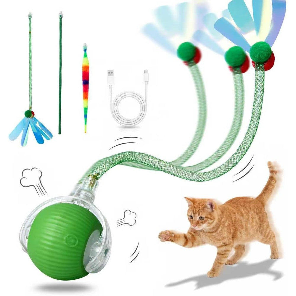 Egitew smart rolling cat toy ball front view