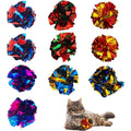 QUVOVID Cat Crinkle Ball Toys 10 Count front view interactive pet toys.