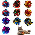 QUVOVID Cat Crinkle Ball Toys 10 Count front view interactive pet toys.