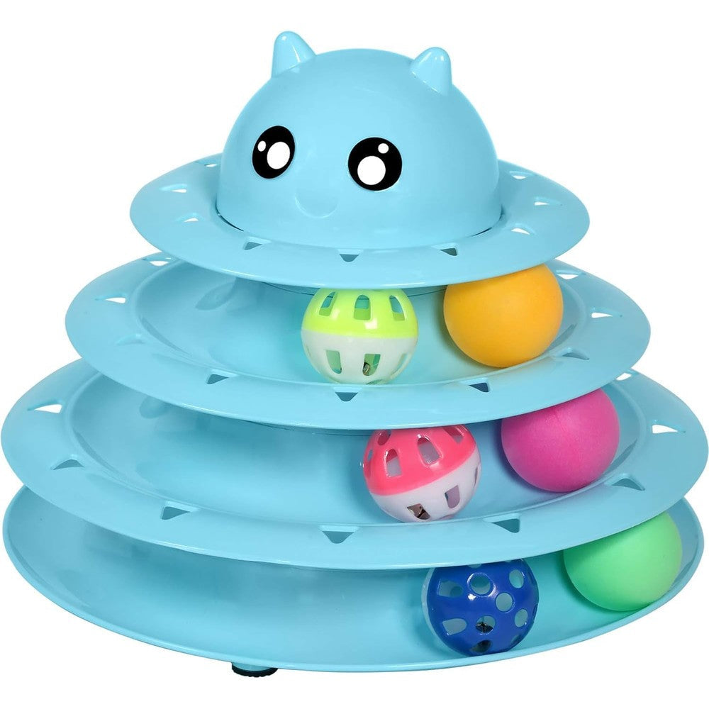 Upsky cat toy roller front view interactive three level turntable for kittens