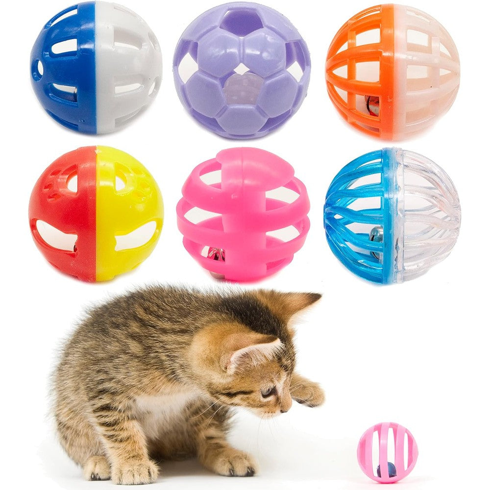 Fashions Talk Twelve Piece Plastic Ball Cat Toys front view gift box