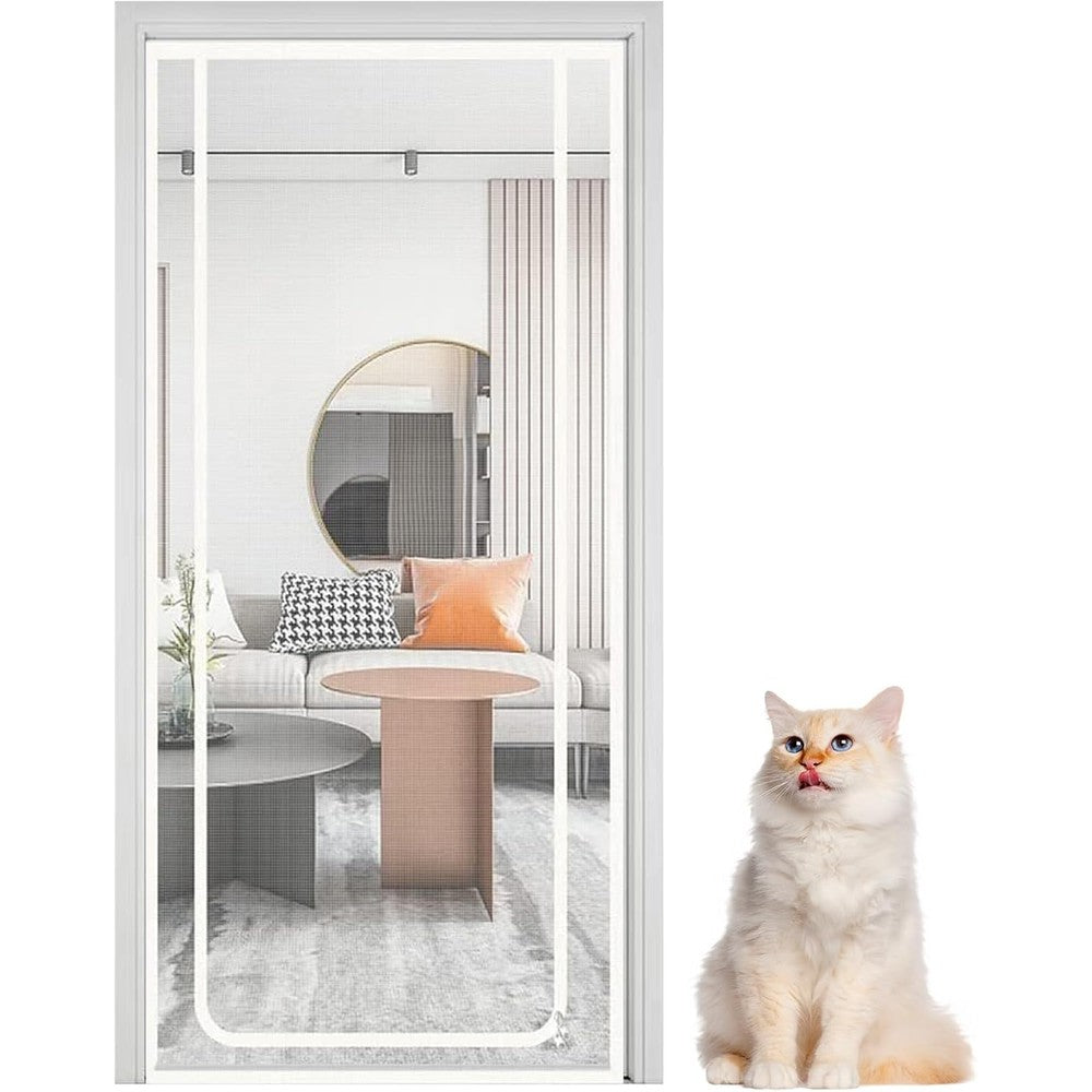 Genel Cat Screen Door 90x220cm Mesh Heavy Duty Net Indoor Partition Gate For Pet Management And Airflow Passage In Apartment Doorways