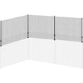 Tpshke Cat Fence Retrofit System Vertical Fence Extension 100 Foot Kit For Secure Pet Containment With Galvanized Steel And Poly Mesh