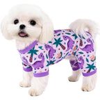 Tochibabe Dog Summer Pajamas Onesie Soft Breathable Puppy Jumpsuit Lightweight Clothes For Small Medium Dogs And Cats Purple Medium