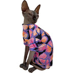 Kitipcoo Limited Edition Sphynx Cat T-Shirt Butterfly Print Elastic Cotton Blend Apparel For Hairless Cats And Small Dogs Size Small