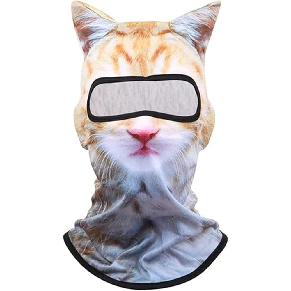 Oyeftp 3D Cat Ski Balaclava Sheisty Face Mask With Ears For Music Festivals And Outdoor Activities Yellow One Size