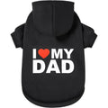 GreenJoy Dog Sweater And Hoodie For Cold Weather With I Love My Dad Print Black Large Extra Large Size