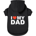 GreenJoy Dog Sweater And Hoodie For Cold Weather With I Love My Dad Print Black Large Extra Large Size