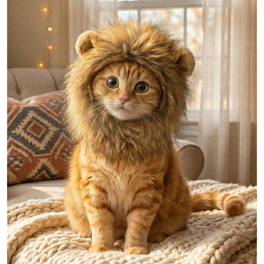 Omg Adorables Lion Mane Wig For Cat And Small Dog Costume Pet Fancy Dress Up Accessories For Halloween Christmas Parties