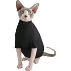 Kitipcoo Sphynx Hairless Cat Turtleneck Sweater Cotton Pullover Jumpsuit For Sphynx Cornish Rex Devon Rex And Peterbald Black XX-Large