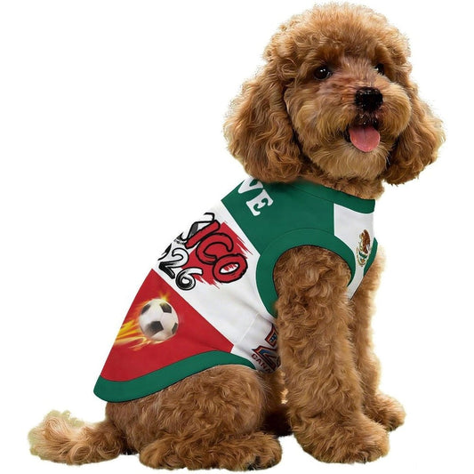 HMGFMGSLMG Mexico 2026 Pet Soccer Jersey For Dogs And Cats Cooling Sportswear Breathable Mesh Small Size
