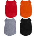Choyaxo 4 Pcs Sleeveless Pet T Shirts For Small Dogs And Cats Solid Color Summer Puppy Apparel Black Grey Red Orange Small