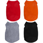 Choyaxo 4 Pcs Sleeveless Pet T Shirts For Small Dogs And Cats Solid Color Summer Puppy Apparel Black Grey Red Orange Small