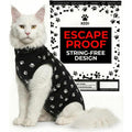 Kedi Cats Solutions Cat Surgery Recovery Suit Female Cat Onesie After Spay Surgery Abdominal Wound Protection Black Large