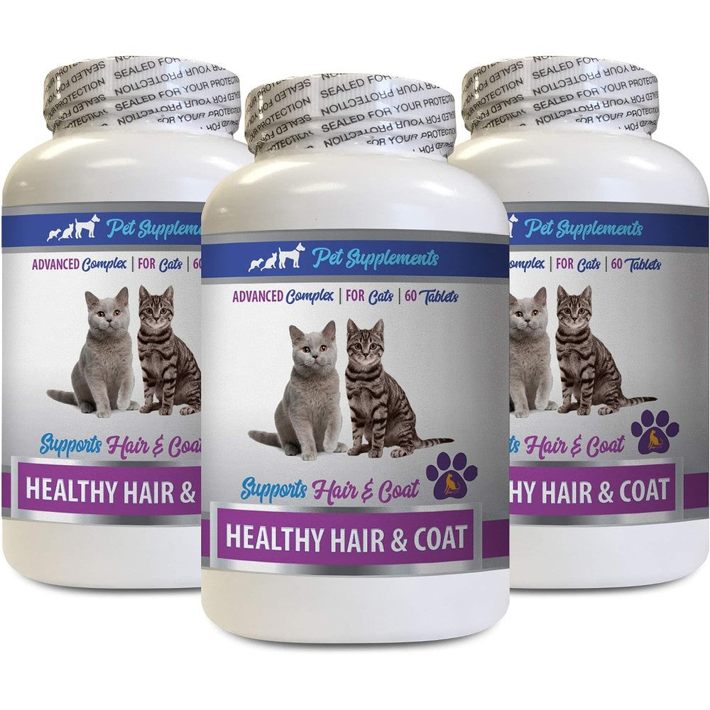 Pet Supplements healthy hair and coat tablets for cats front view