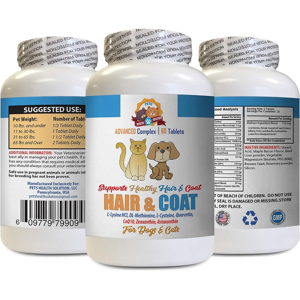 Pets Health Solution Cat Hair and Skin Supplement bottle front view