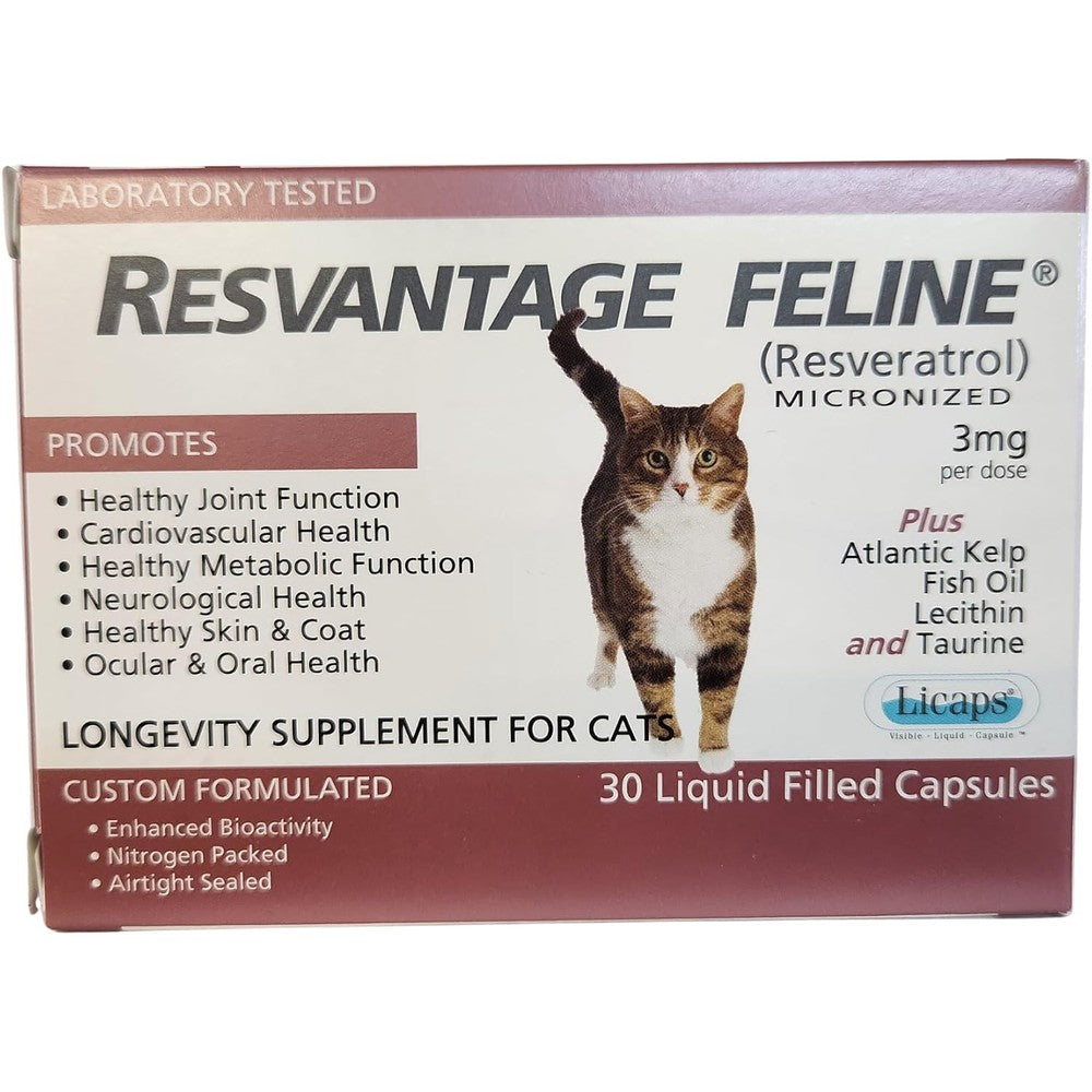 Resvantage Feline 30 count cat supplement bottle front view