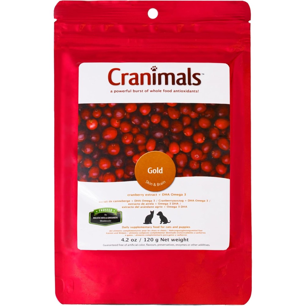 Cranimals Gold cranberry powder for cats front view