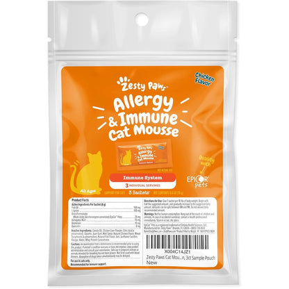 Zesty Paws Allergy And Immune Mousse cat supplement front packaging