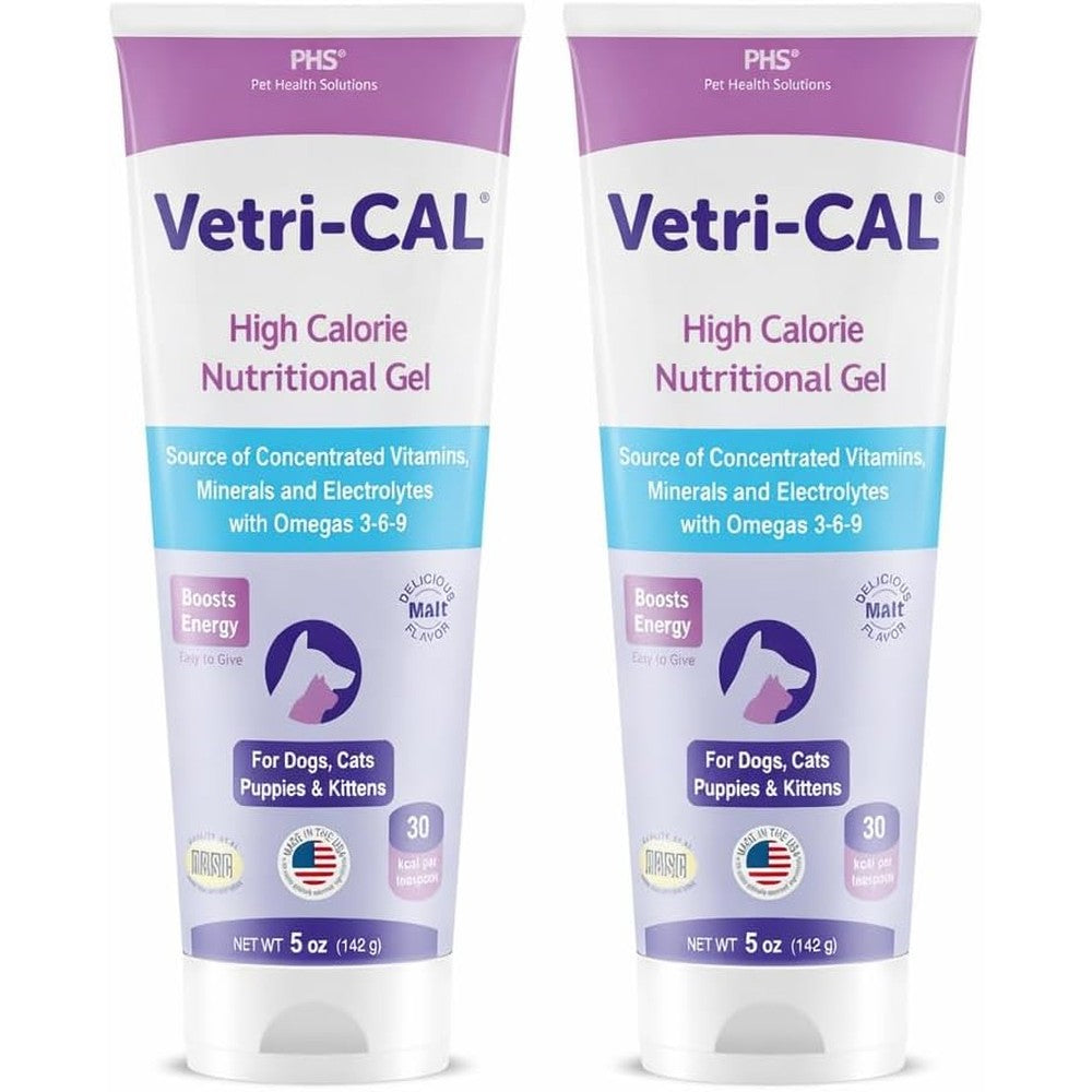 Vetri-Cal High Calorie Nutritional Gel For Dogs And Cats Appetite Booster With Omega 3 6 9 And Vitamins For Energy Support 5 Ounce Tube 2 Pack - Image 1