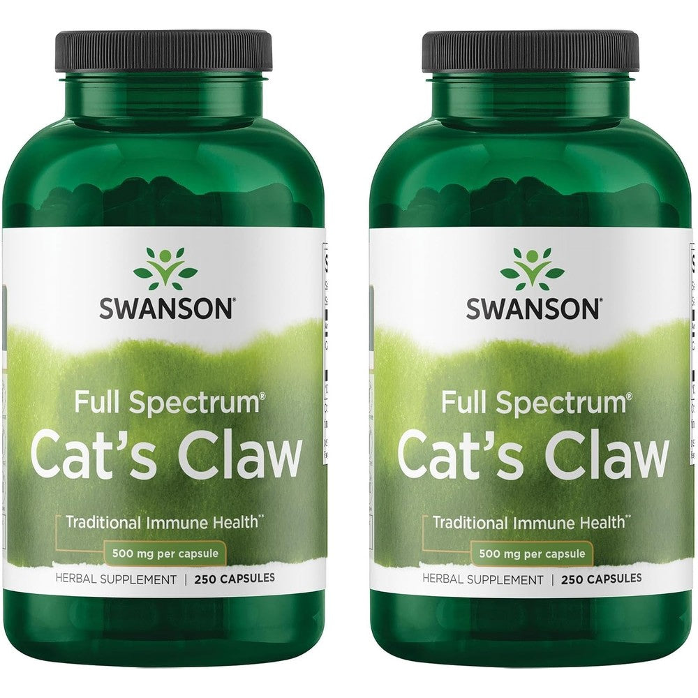 Swanson Full Spectrum Cat's Claw 500mg capsules bottle front view
