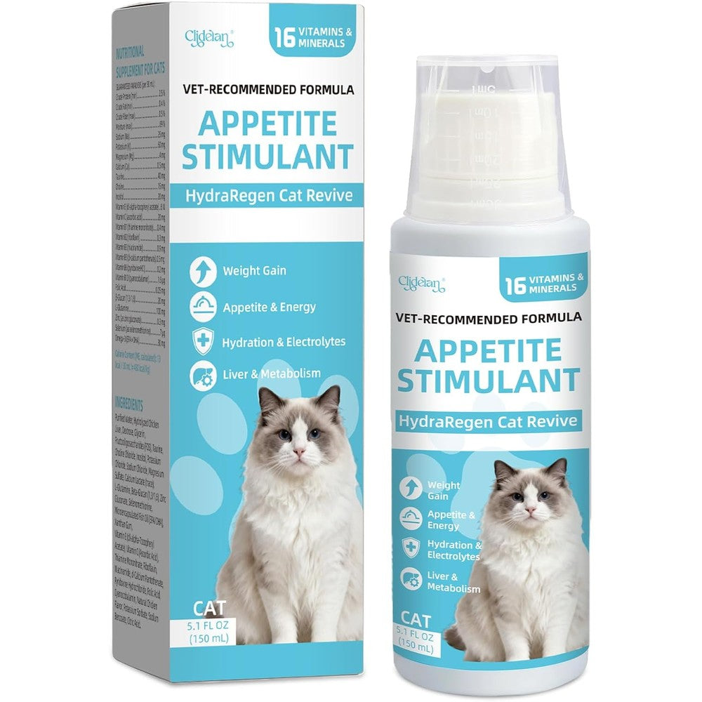Clidelan HydraRegen Cat Revive front view bottle for appetite and recovery