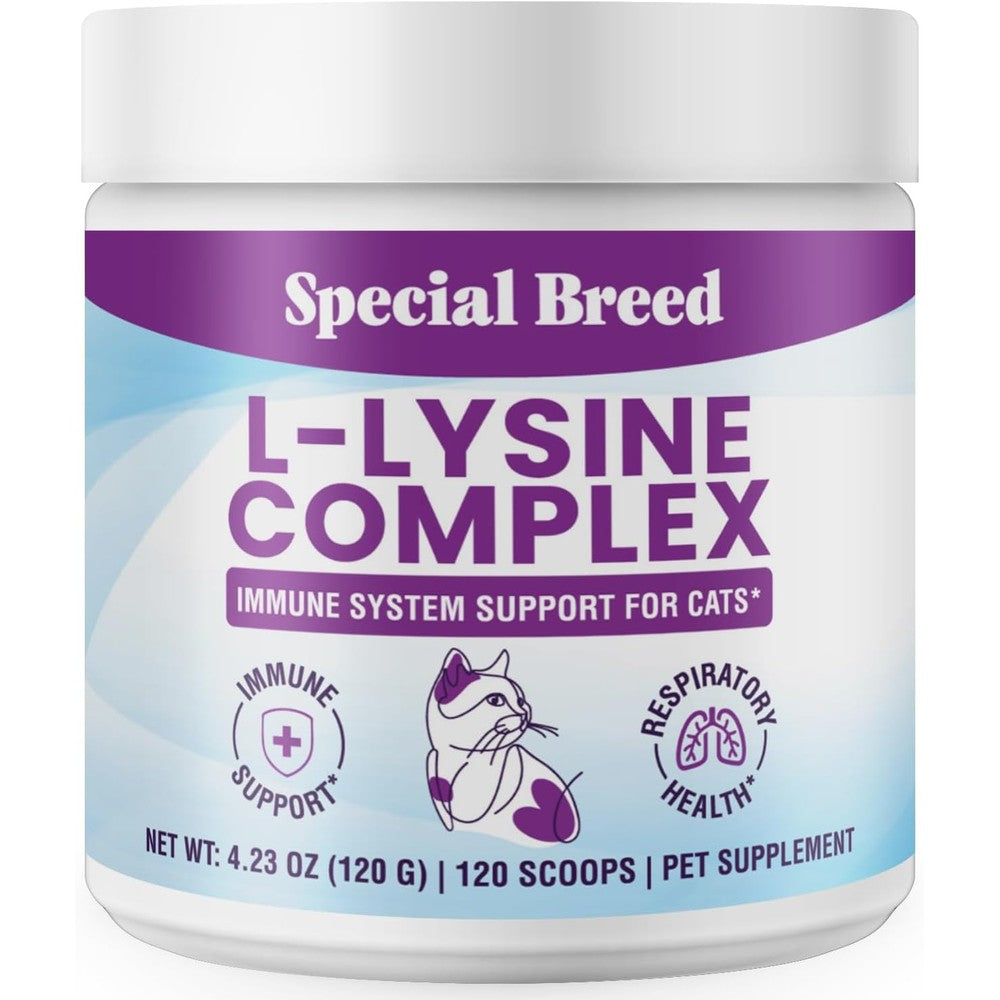 Special Breed L-Lysine powder for cats front view jar