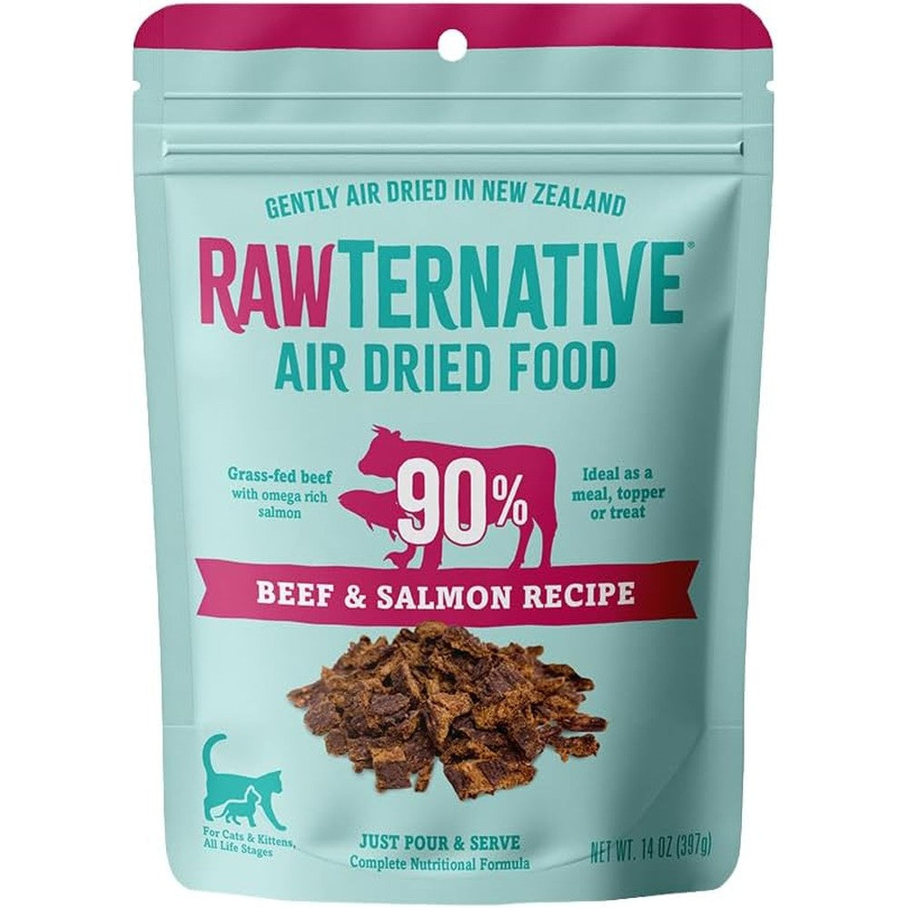 Grandma Mae's Country Naturals RawTernative Air-Dried Beef And Salmon Recipe Cat And Kitten Food 14 Ounces