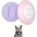 SimpleThings 2022 AirTag Cat Collar Holder Waterproof Silicone Case Compatible With Apple AirTag GPS Tracker For Small Pets Pink And Purple Two Pack