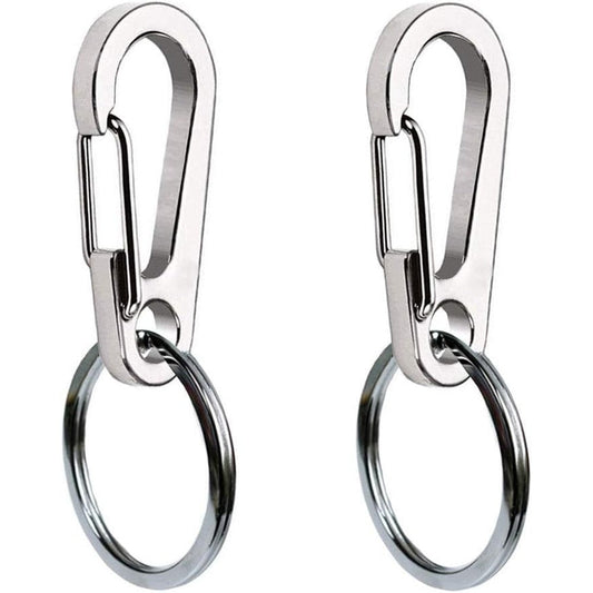 Comtim 2 Pack Dog Tag Clips Stainless Steel Heavy Duty Quick Clips Pet ID Tag Holder for Dog and Cat Collar and Harness