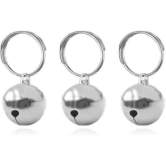 SKYPIA Three Pack Pet Bells For Dog And Cat Collar Charm Stainless Steel Anti Lost Training Jingle Bells Silver One Half Inch