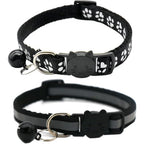 VZSRWGK 2 Pack Cat Collars Quick Release Reflective Kitten Collar With Bell And Safety Release Black