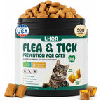 Lhqr flea and tick prevention for cats chicken flavored chews container front view