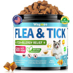 Wagmee Natural Cat Flea Treatment Chewables For Flea And Tick Prevention With Skin And Coat Support Daily Supplement Chicken Flavor 500 Count