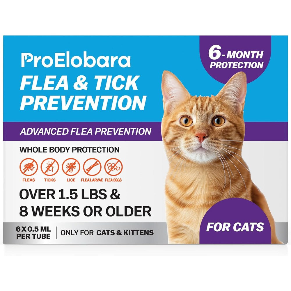 ProElobara topical flea and tick prevention for cats front view packaging