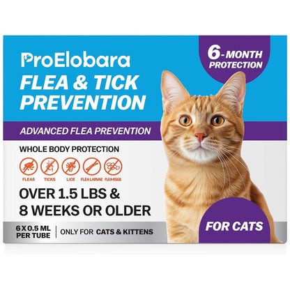 ProElobara topical flea and tick prevention for cats front view packaging