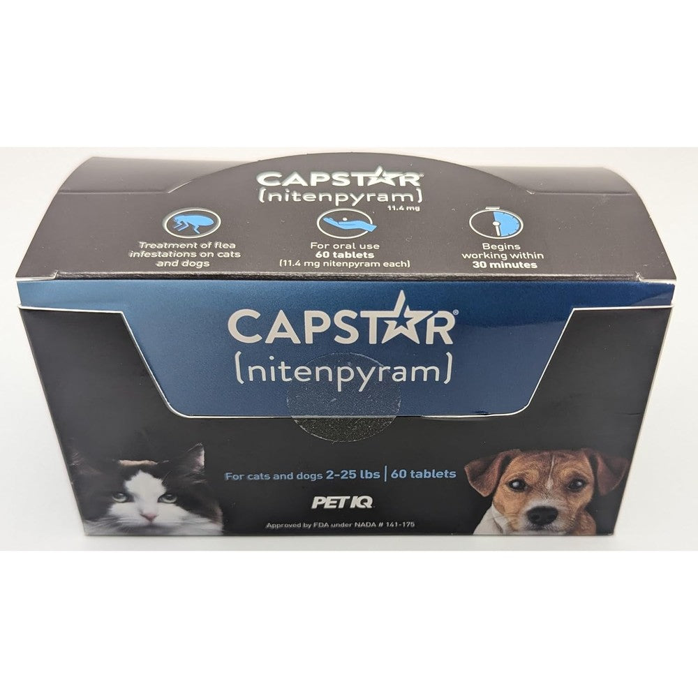 Capstar Blue oral flea treatment tablets sixty count box front view