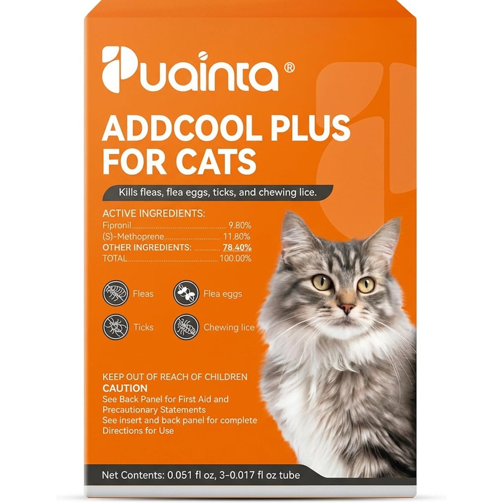 PUAINTA Addcool Plus Flea and Tick Prevention for Cats packaging front view