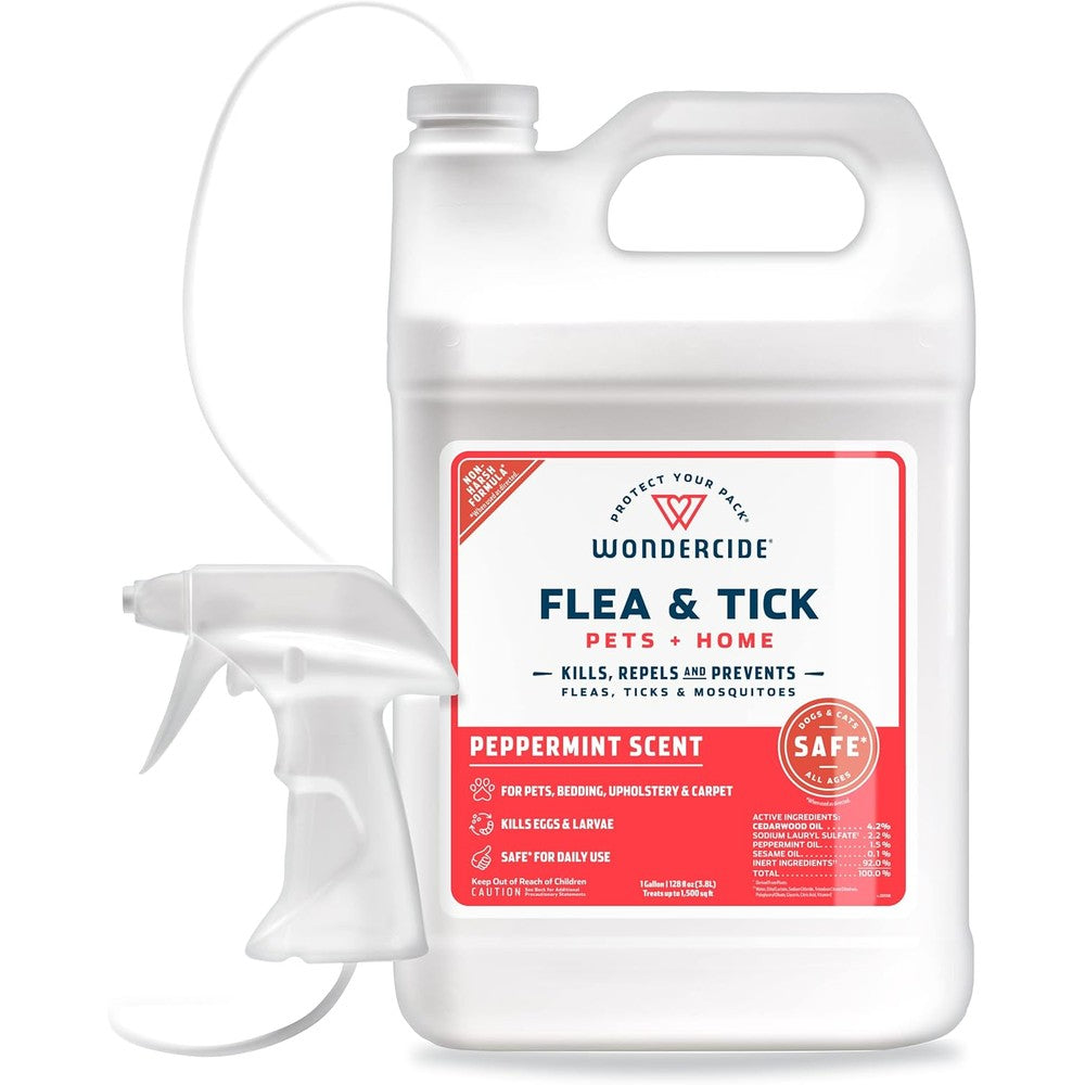 Wondercide Flea Tick and Mosquito Spray front view 128 Ounce jug