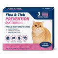 Zencar topical flea and tick care for cats front packaging view showing the three monthly doses description
