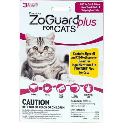 ZoGuard Plus Flea and Tick Prevention for Small Cats front package view