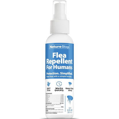 NatureStop Flea Repellent for Humans front view bottle spray for personal pest protection