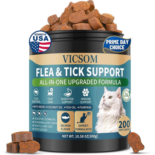 Woyamay Vicsom flea and tick prevention for cats front bottle view