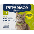 PetArmor Plus flea and tick prevention for cats front packaging view showing one dose topical treatment.