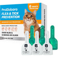 ProElobara topical flea and tick for large cats front packaging view showing six dose supply details