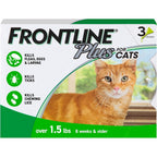 Frontline Plus flea and tick treatment for cats front view authentic pet care import