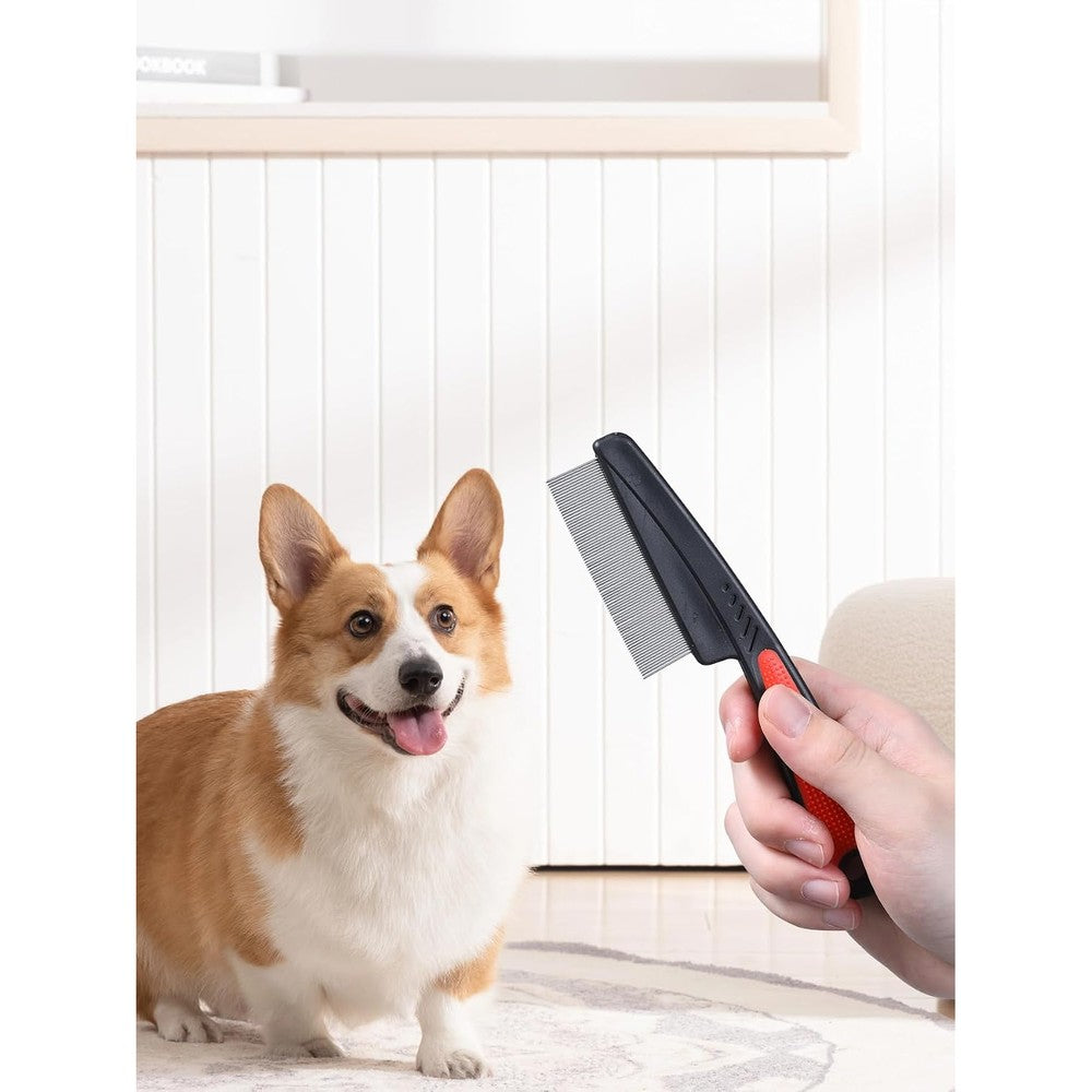 Infinite Paradise metal flea combs for dogs and cats front view
