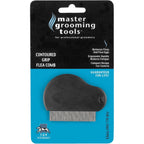 Master Grooming Tools Contoured Grip Flea Comb For Dogs And Cats Ergonomic Design 3 Inch Black