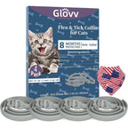 Vicsom Glovv Highly Effective Flea And Tick Prevention Collars For Cats 4 Pack 32 Months Total Protection Waterproof Adjustable