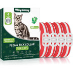 Weallin Woyamay Flea And Tick Collar For Cats 4 Pack 32 Months Continuous Protection Waterproof Adjustable Red And White Stripes